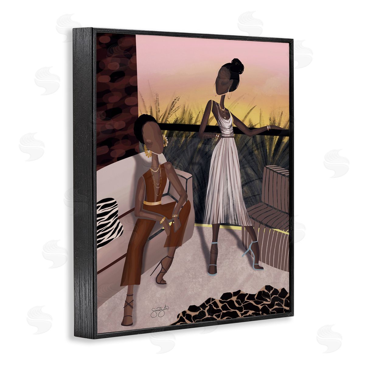 Sierra Siler Sunset Sisters Scenic View Canvas Wall Art Print