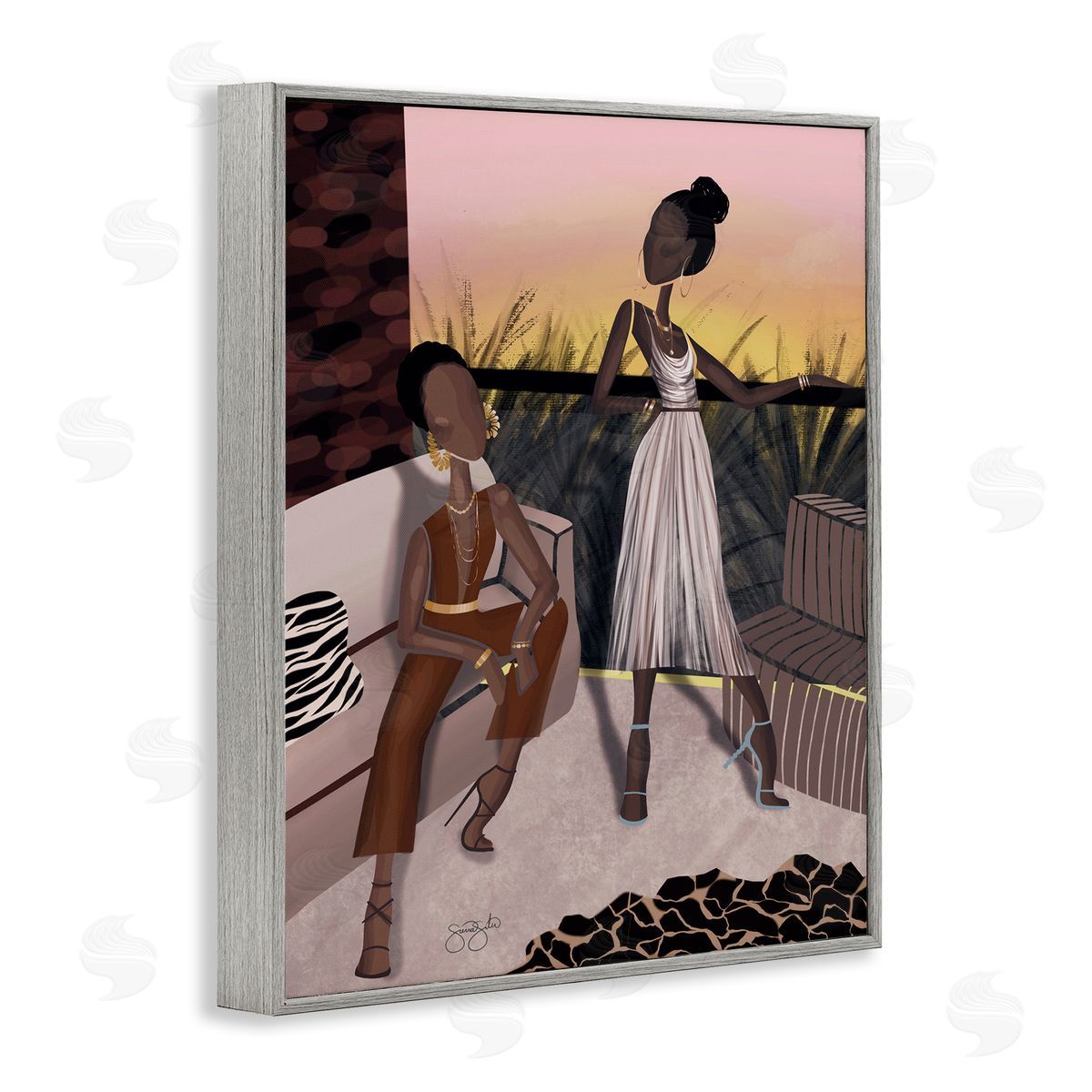 Sierra Siler Sunset Sisters Scenic View Canvas Wall Art Print