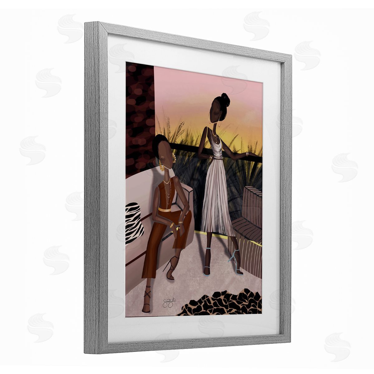 Sierra Siler Sunset Sisters Scenic View Canvas Wall Art Print