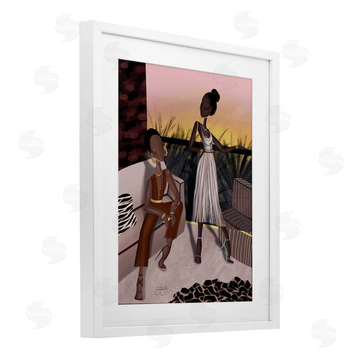 Sierra Siler Sunset Sisters Scenic View Canvas Wall Art Print