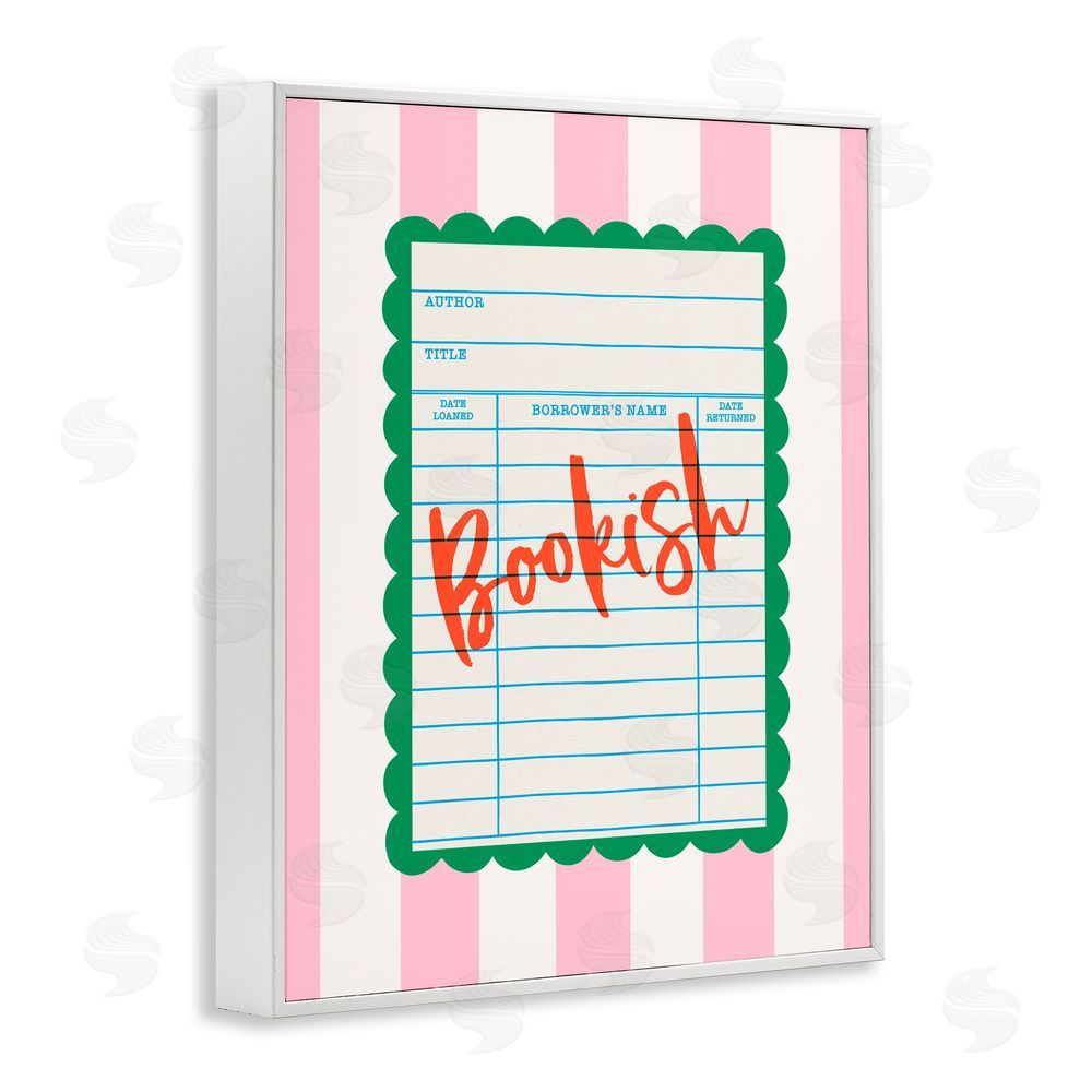 Nadia Hassan Bookish Reader Library Card White Framed Giclee Wall Art Print