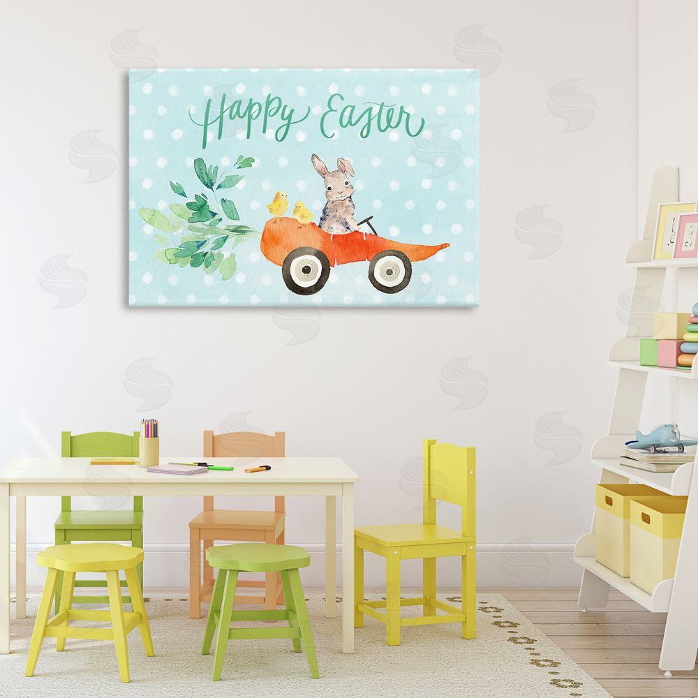 Heather Lee Chan Easter Carrot Car Bunny Canvas Art on Wall