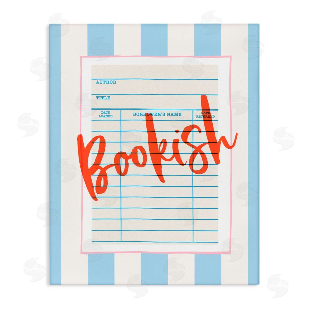 Nadia Hassan Bookish Library Card Canvas Wall Art Print