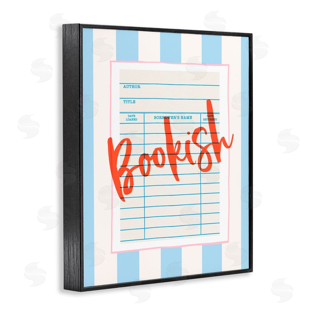 Nadia Hassan Bookish Library Card Black Framed Giclee Wall Art Print