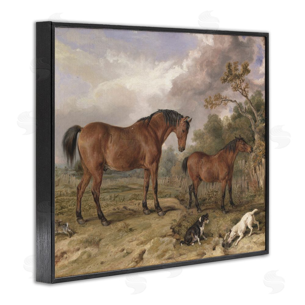 Corinne Haig Wild Dogs & Horses Traditional Black Framed Giclee Art Print