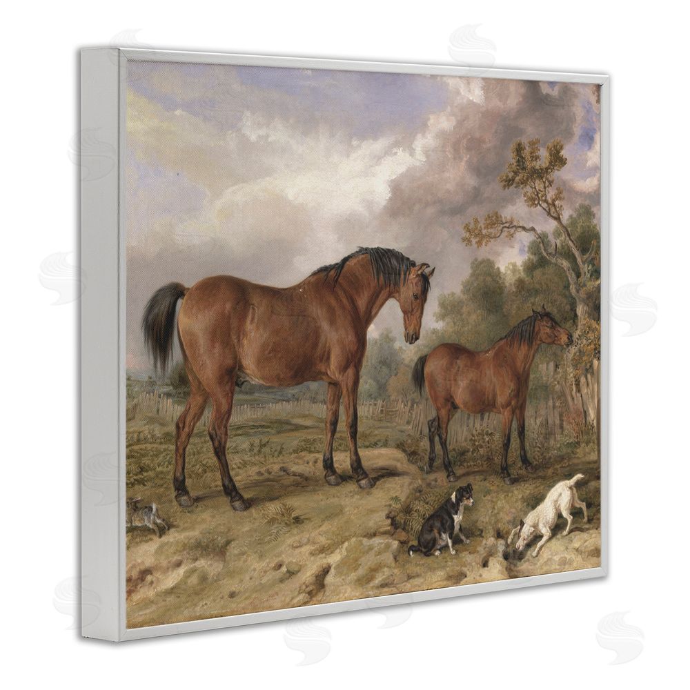 Corinne Haig Wild Dogs & Horses Traditional White Frame Giclee Art Print