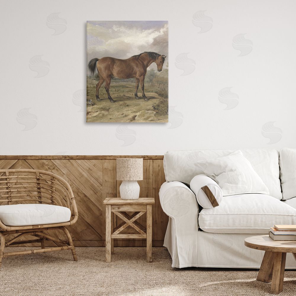 Corinne Haig Horse & Hare in Nature Printed Wall Art in Room