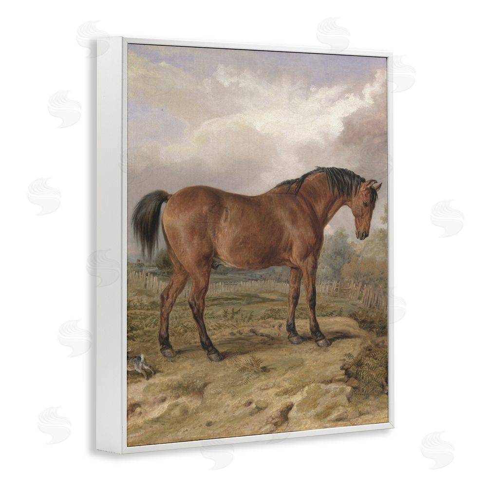 Corinne Haig Horse & Hare in Nature White Frame Giclee Art Print