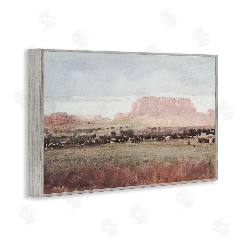 Corinne Haig Earthy Canyon Mesa Gray Framed Giclee Wall Art Print