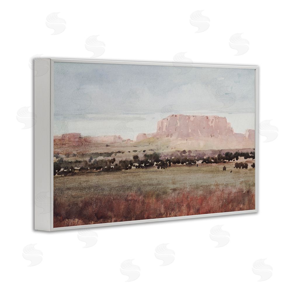 Corinne Haig Earthy Canyon Mesa White Framed Giclee Wall Art Print