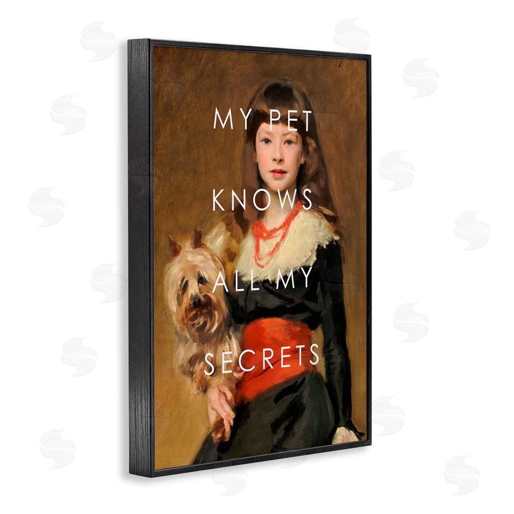 Corinne Haig My Pet Knows All My Secrets Black Framed Giclee Art Print