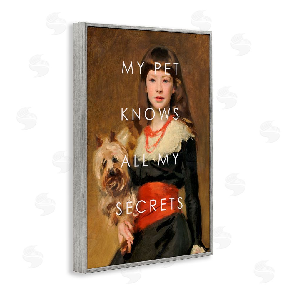 Corinne Haig My Pet Knows All My Secrets Gray Framed Giclee Art Print