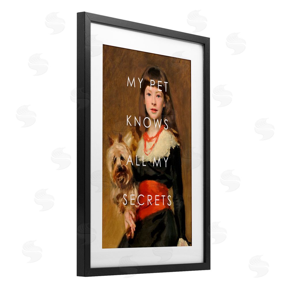 Corinne Haig My Pet Knows All My Secrets Black Framed Print Under Glass Art