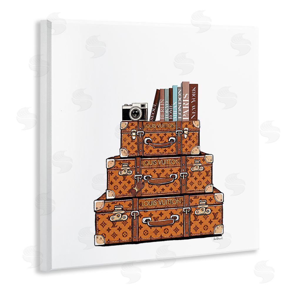 Amanda Greenwood Vintage Glam Luggage Stack Wall Plaque Art Print