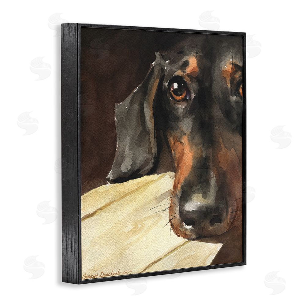 George Dyachenko Sight of Dachshund Black Framed Giclee Wall Art Print