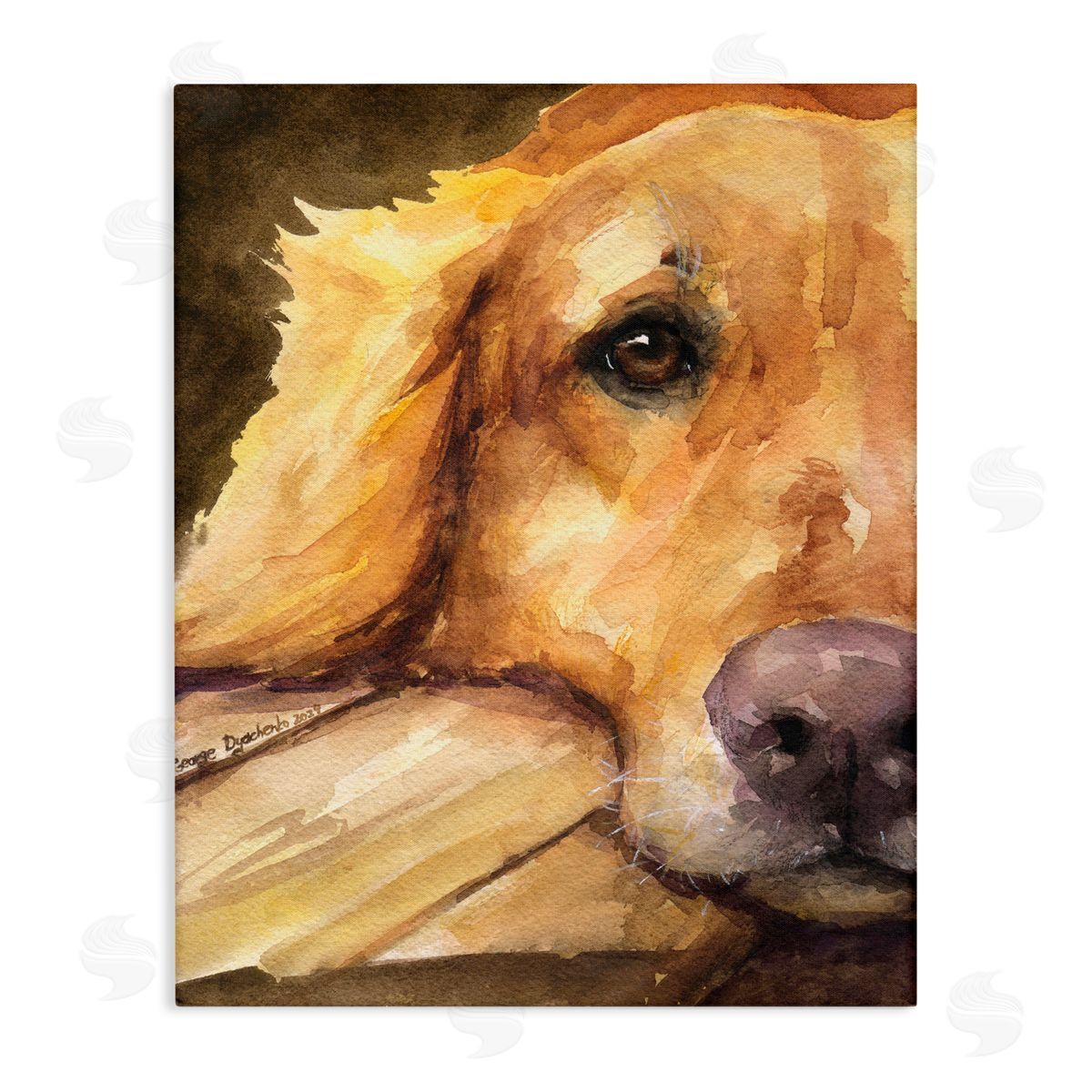 George Dyachenko Sight of Golden Retriever Canvas Wall Art Print