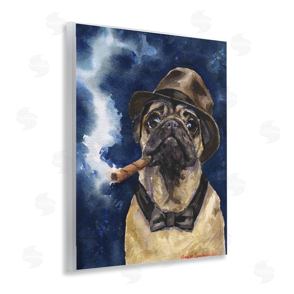George Dyachenko Brutal Pug with Cigar Wall Plaque Art Print