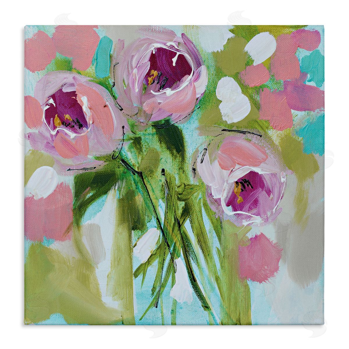 Amanda Brooks For You Rose Trio Canvas Wall Art Print