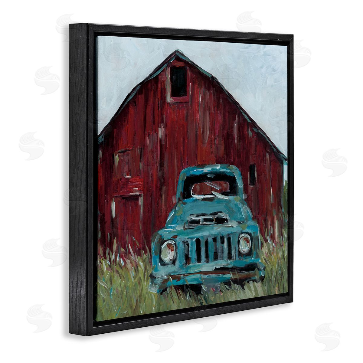 Wani Pasion Turquoise Pickup Truck Canvas Wall Art Print