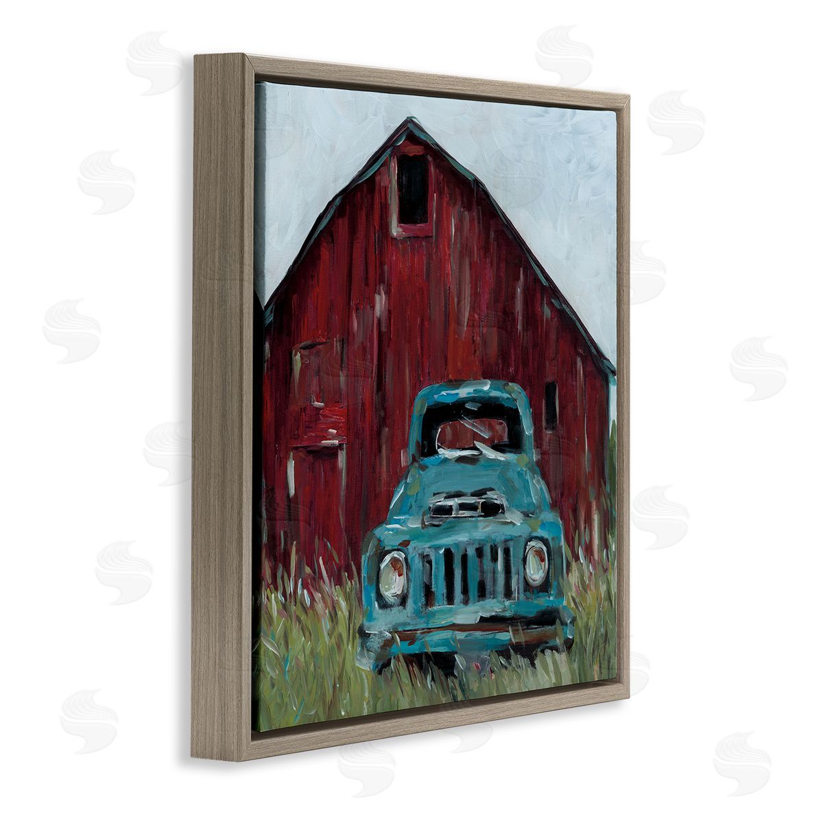Wani Pasion Turquoise Pickup Truck Canvas Wall Art Print