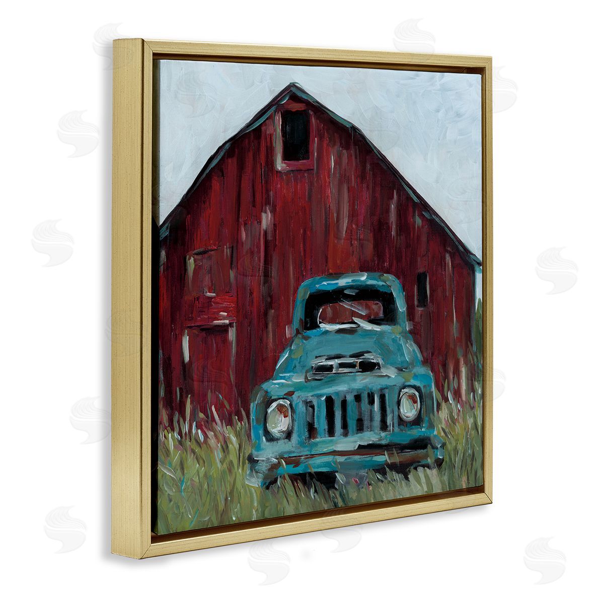Wani Pasion Turquoise Pickup Truck Canvas Wall Art Print