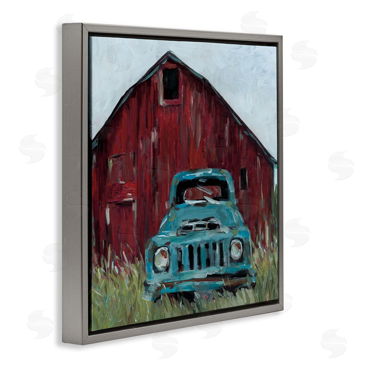 Wani Pasion Turquoise Pickup Truck Canvas Wall Art Print