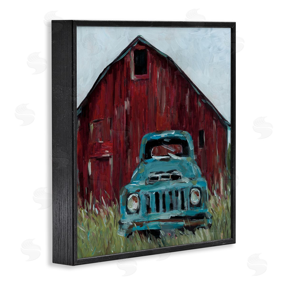 Wani Pasion Turquoise Pickup Truck Canvas Wall Art Print
