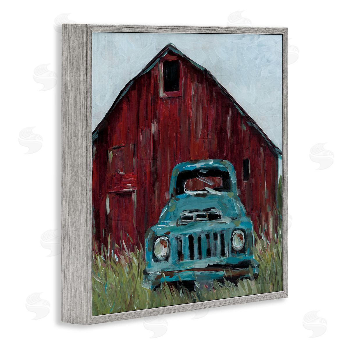 Wani Pasion Turquoise Pickup Truck Canvas Wall Art Print