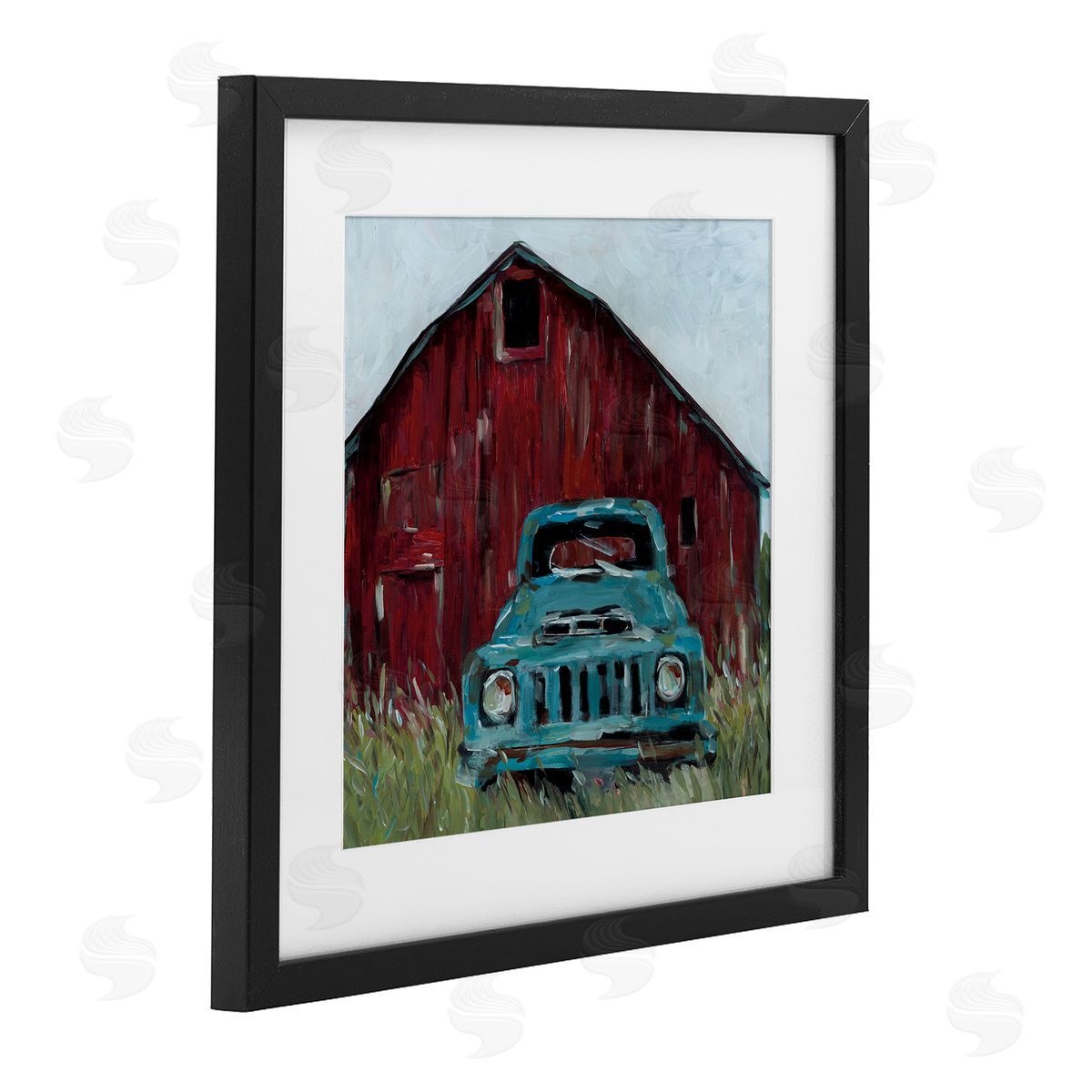 Wani Pasion Turquoise Pickup Truck Canvas Wall Art Print