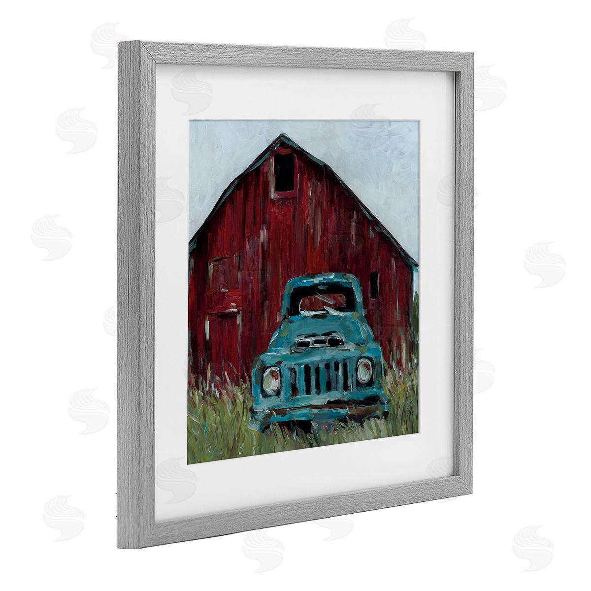 Wani Pasion Turquoise Pickup Truck Canvas Wall Art Print