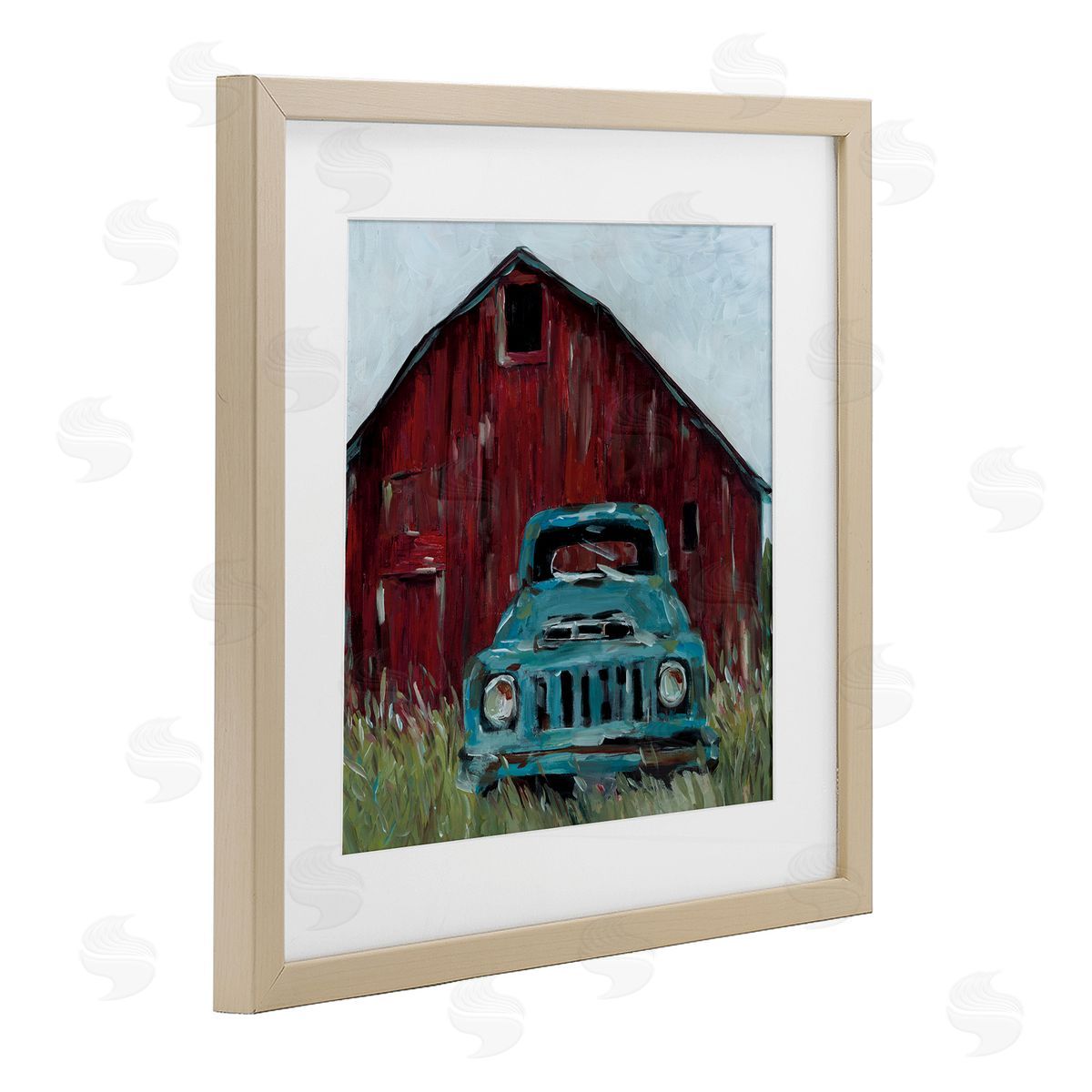 Wani Pasion Turquoise Pickup Truck Canvas Wall Art Print