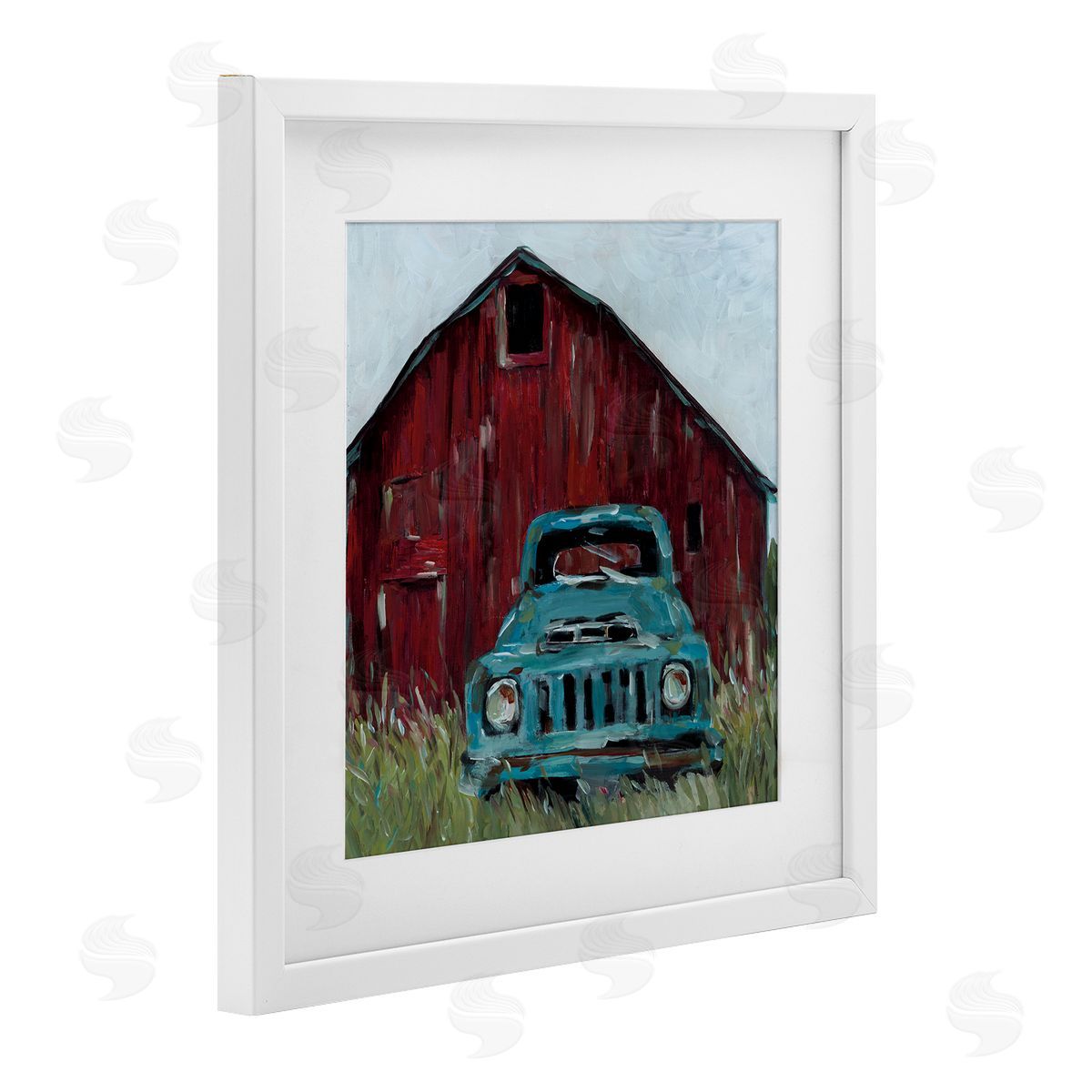 Wani Pasion Turquoise Pickup Truck Canvas Wall Art Print