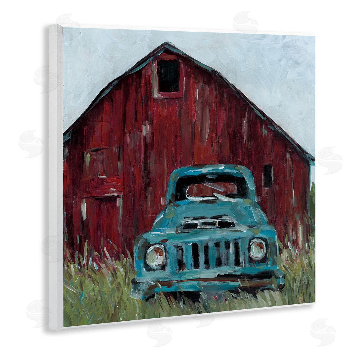 Wani Pasion Turquoise Pickup Truck Canvas Wall Art Print