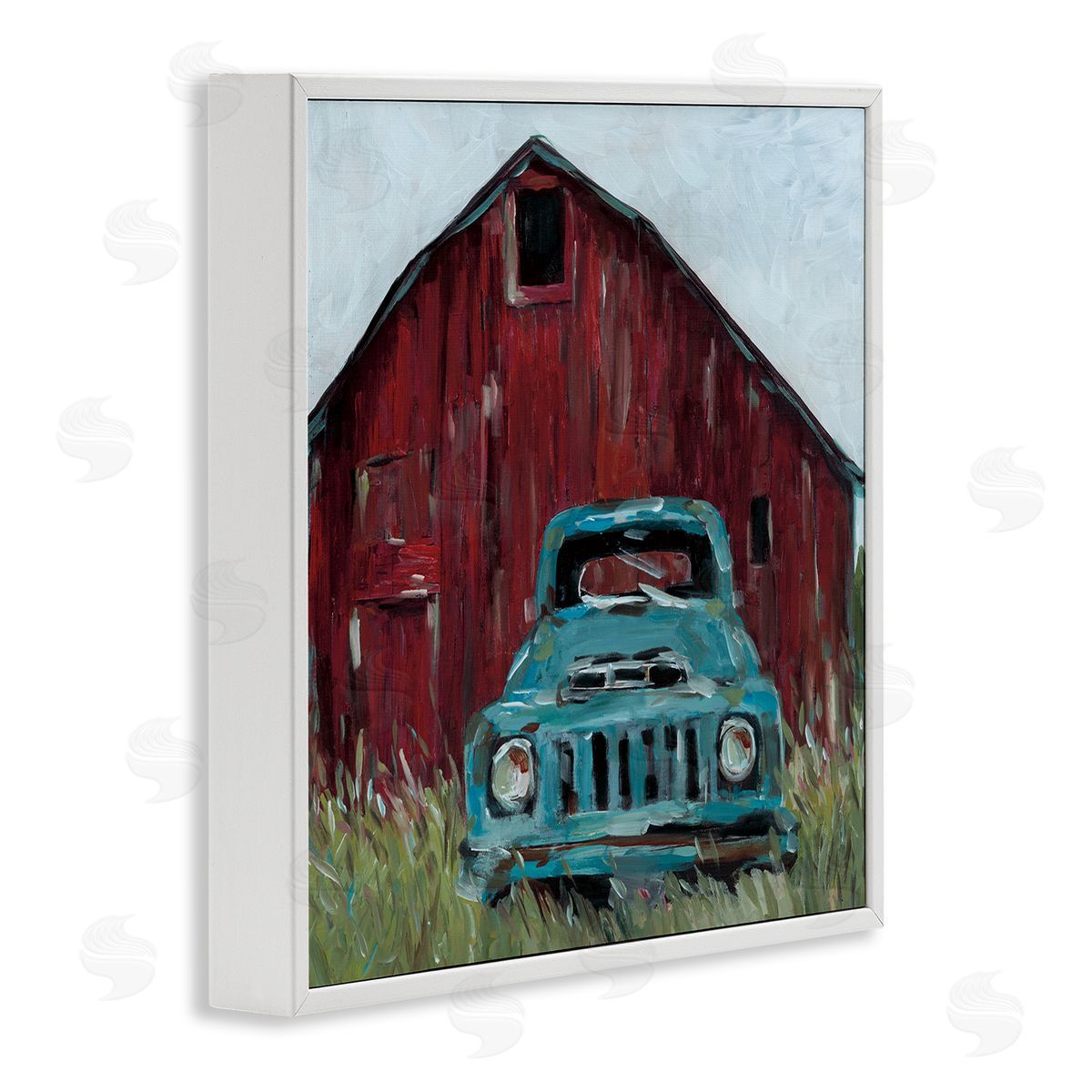Wani Pasion Turquoise Pickup Truck Canvas Wall Art Print