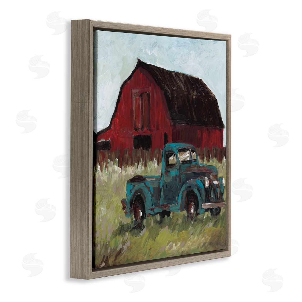Wani Pasion Truck & Red Barn Canvas Wall Art Print