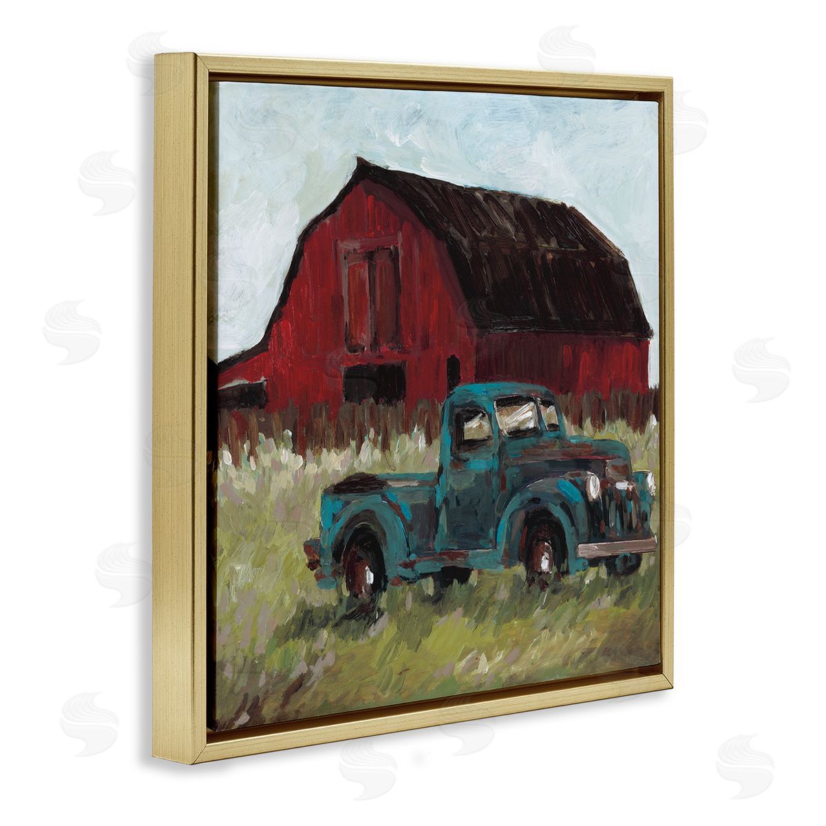 Wani Pasion Truck & Red Barn Canvas Wall Art Print