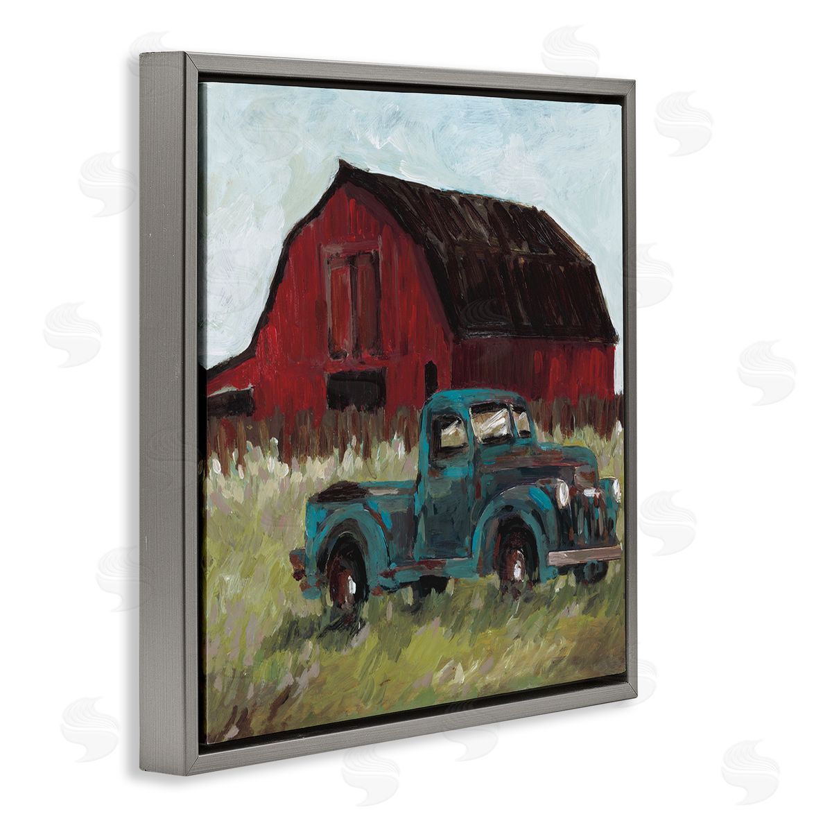 Wani Pasion Truck & Red Barn Canvas Wall Art Print