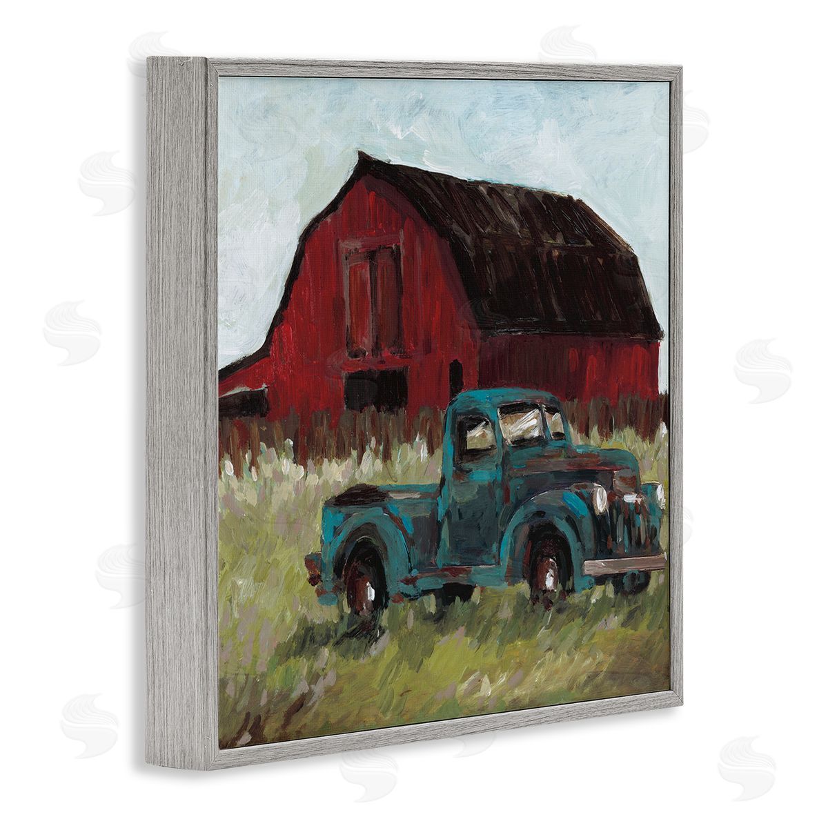 Wani Pasion Truck & Red Barn Canvas Wall Art Print