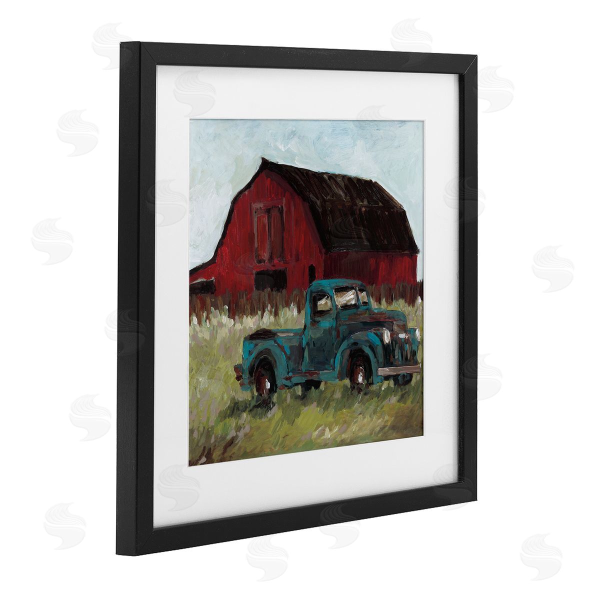 Wani Pasion Truck & Red Barn Canvas Wall Art Print