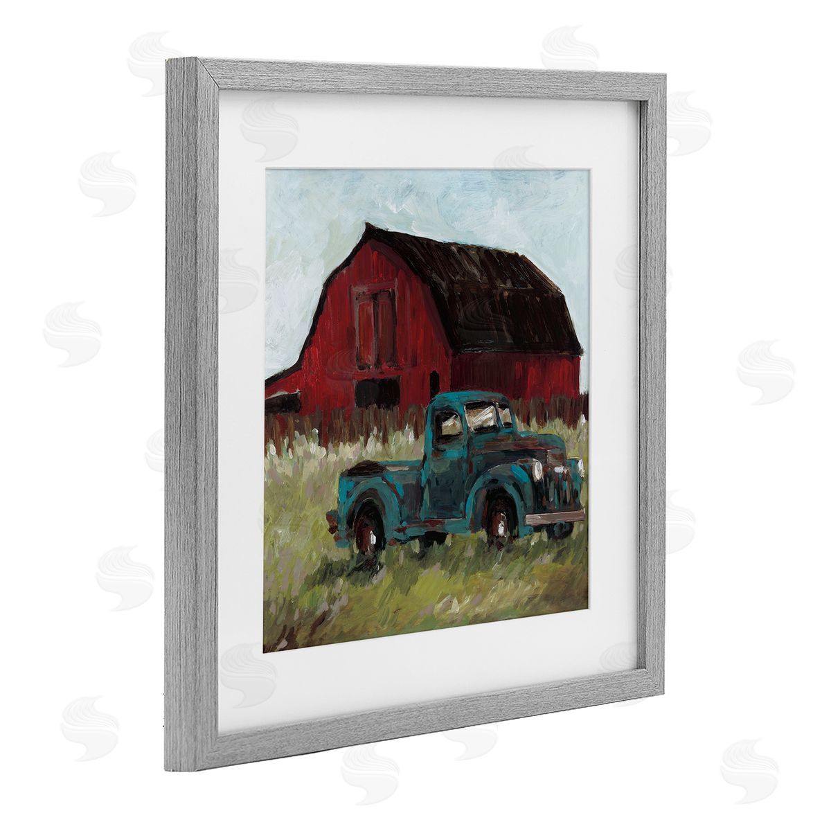 Wani Pasion Truck & Red Barn Canvas Wall Art Print
