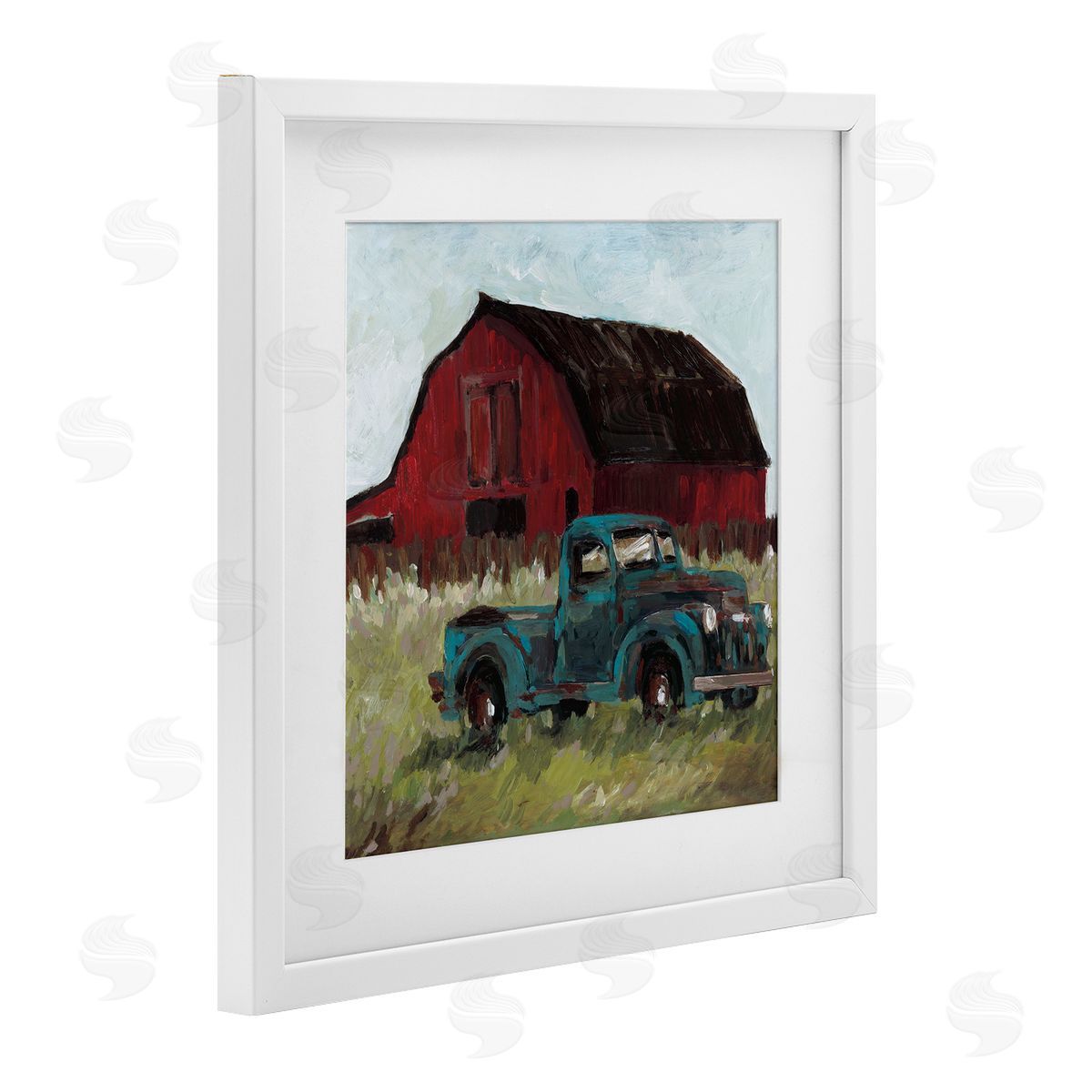 Wani Pasion Truck & Red Barn Canvas Wall Art Print