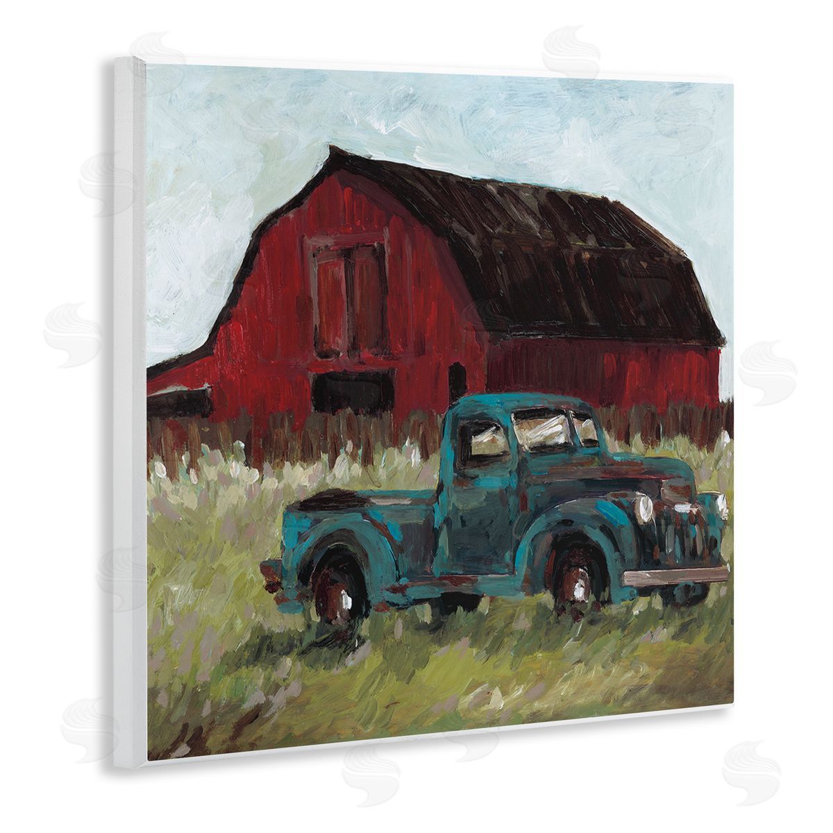 Wani Pasion Truck & Red Barn Canvas Wall Art Print