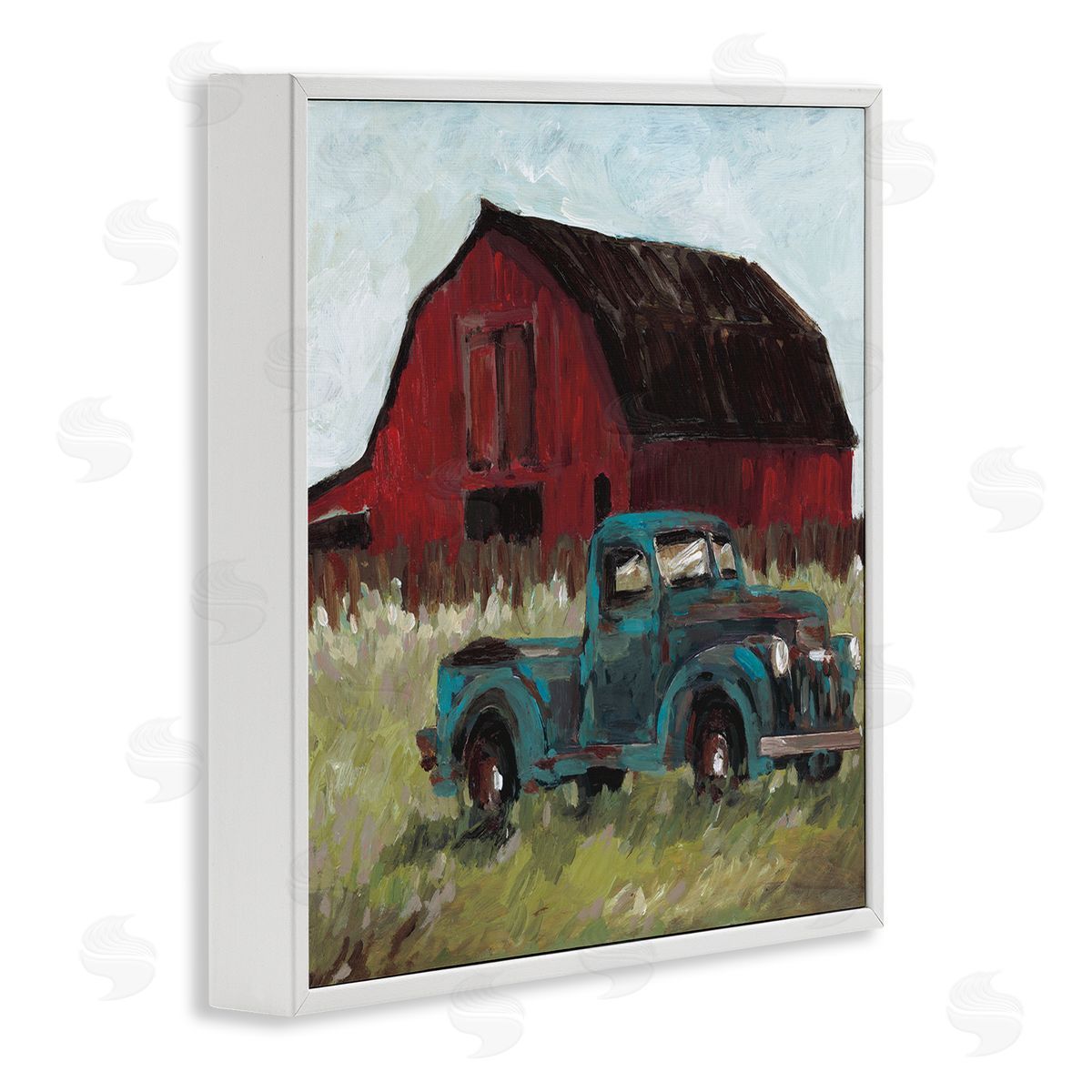 Wani Pasion Truck & Red Barn Canvas Wall Art Print