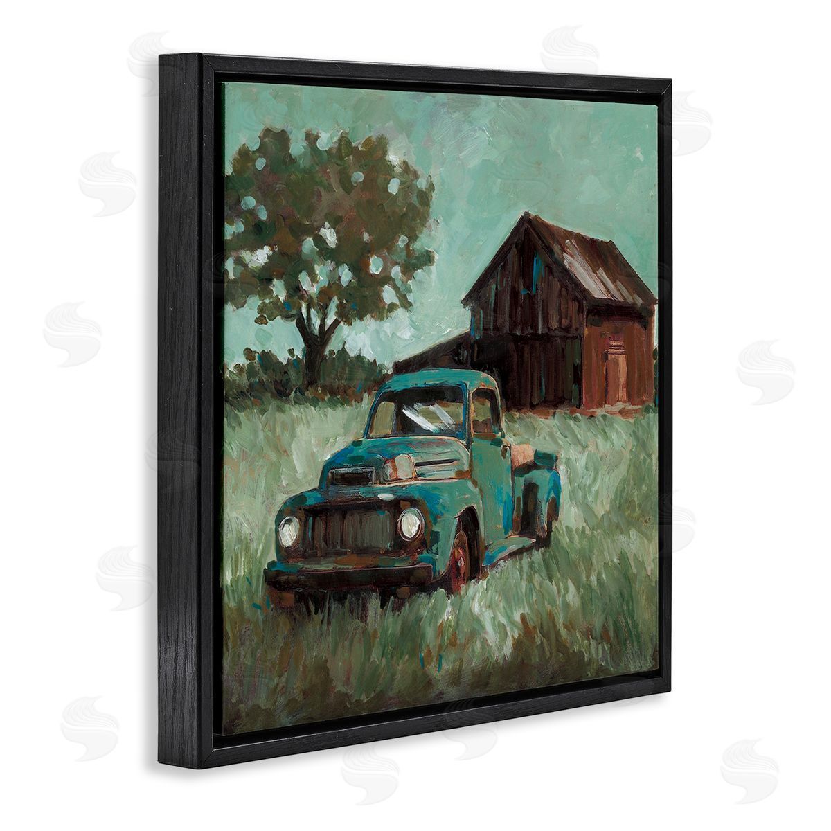 Wani Pasion Vintage Pickup in Green Hues Canvas Wall Art Print
