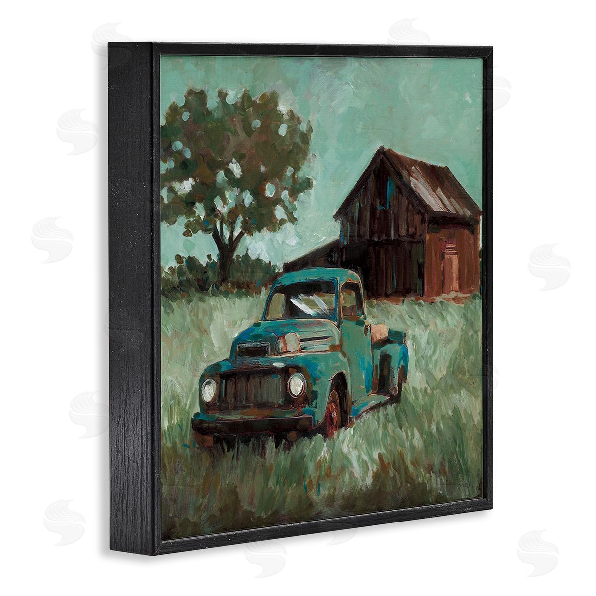 Wani Pasion Vintage Pickup in Green Hues Canvas Wall Art Print