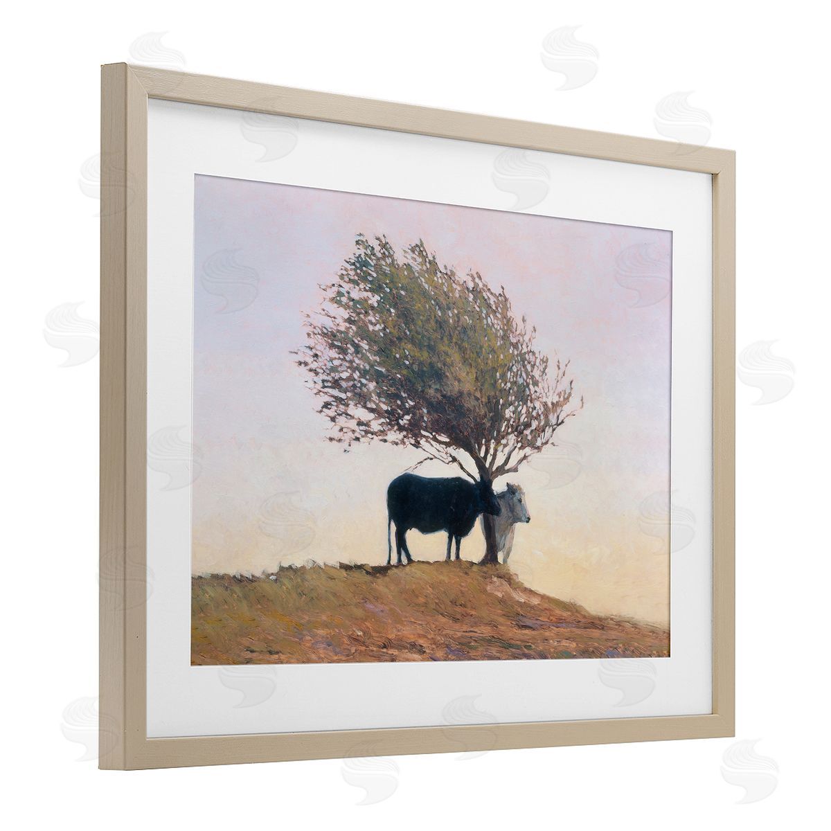 Kent Lovelace Black and White Cattle Canvas Wall Art Print