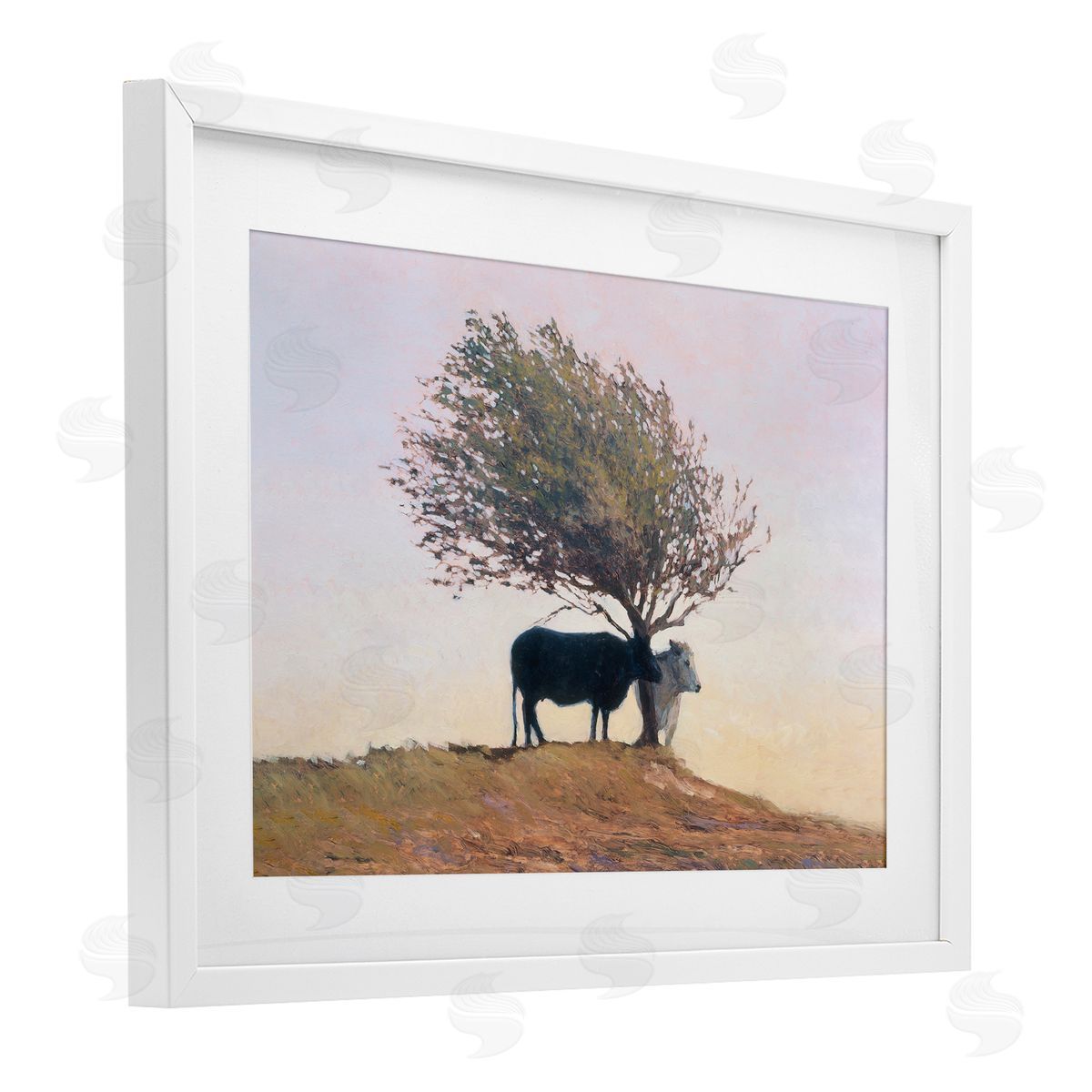 Kent Lovelace Black and White Cattle Canvas Wall Art Print