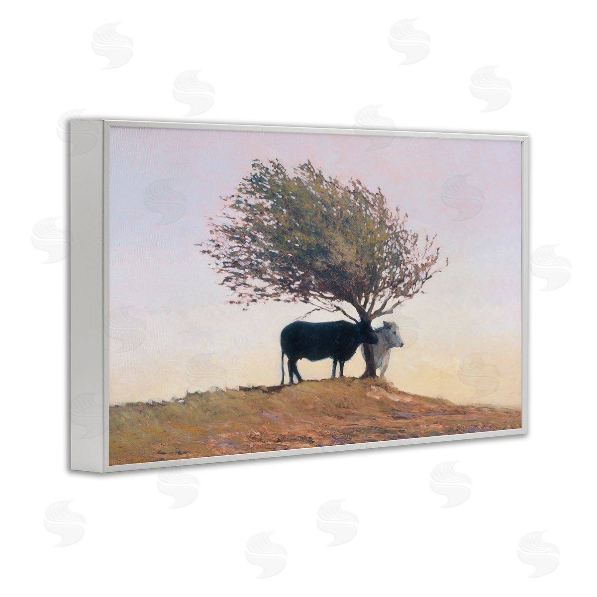 Kent Lovelace Black and White Cattle Canvas Wall Art Print