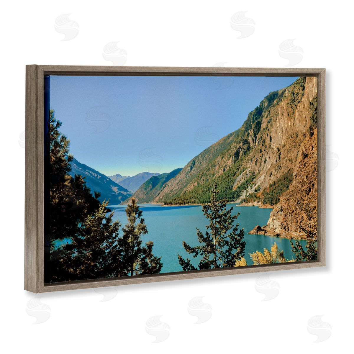 Madison Starnes Photography Golden Peaks over River Canvas Wall Art Print