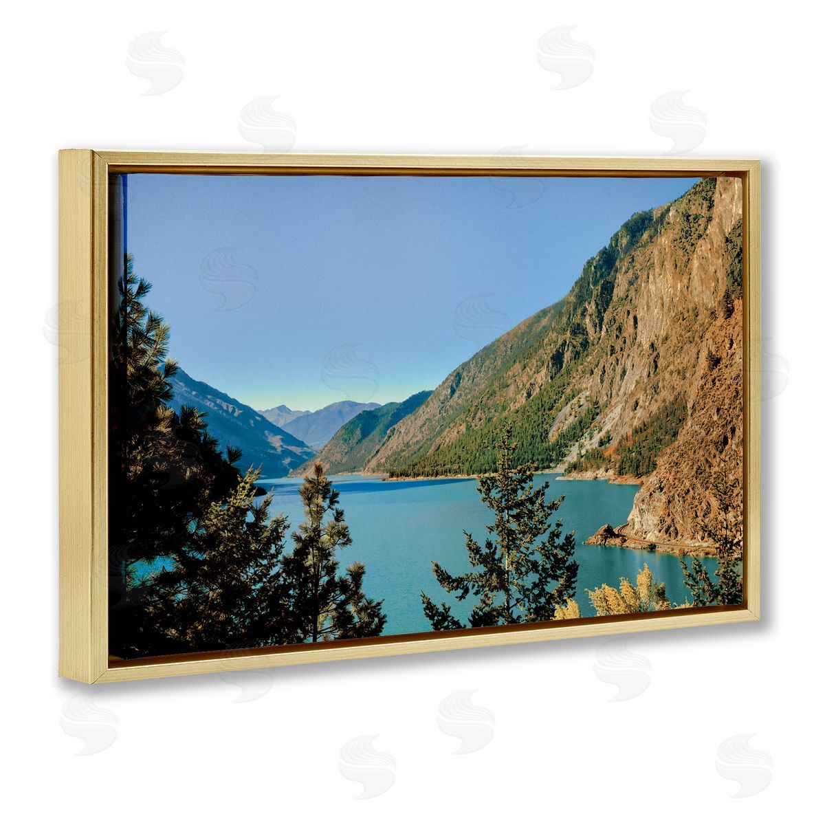 Madison Starnes Photography Golden Peaks over River Canvas Wall Art Print